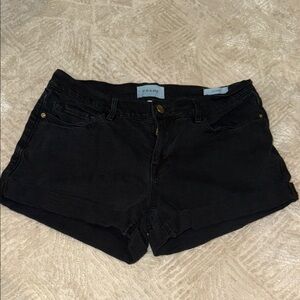 Frame Denim Black Jean Shorts Cuffed Hem